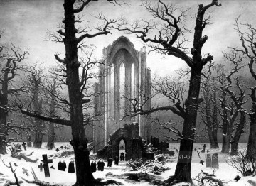 Kloster Friedhof im Schnee CDF romantischen Caspar David Friedrich Ölgemälde